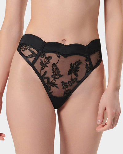 Cassandra High-Waist Thong Black