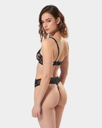 Cassandra High-Waist Thong Black