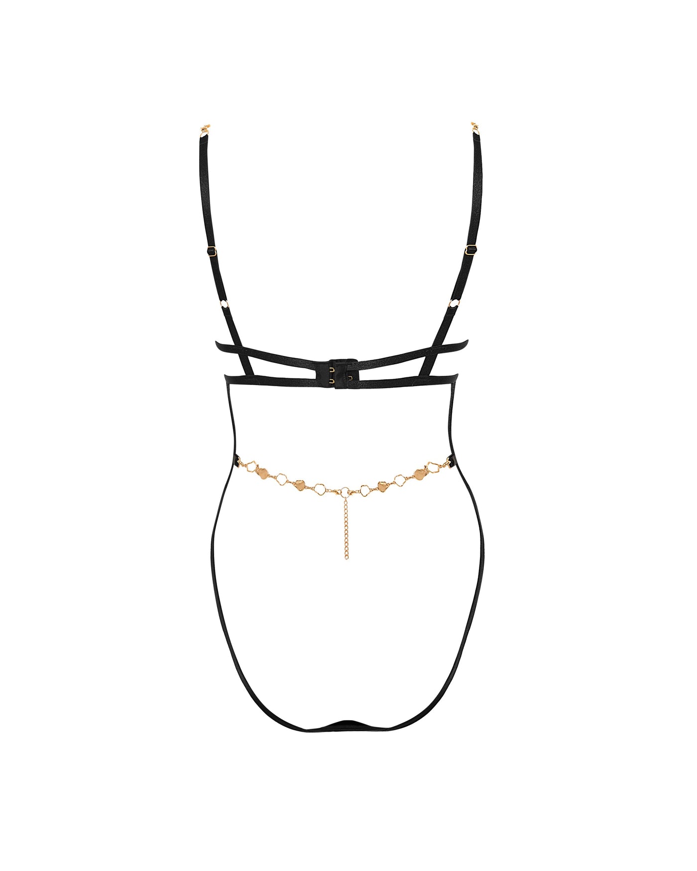 Azalea Open Bodysuit Black/Gold