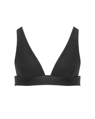 Lucerne Plunge Bikini Top Black