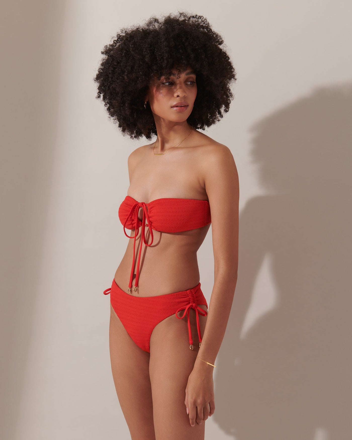 Shala Multi-Way Bandeau Bikini Top Red