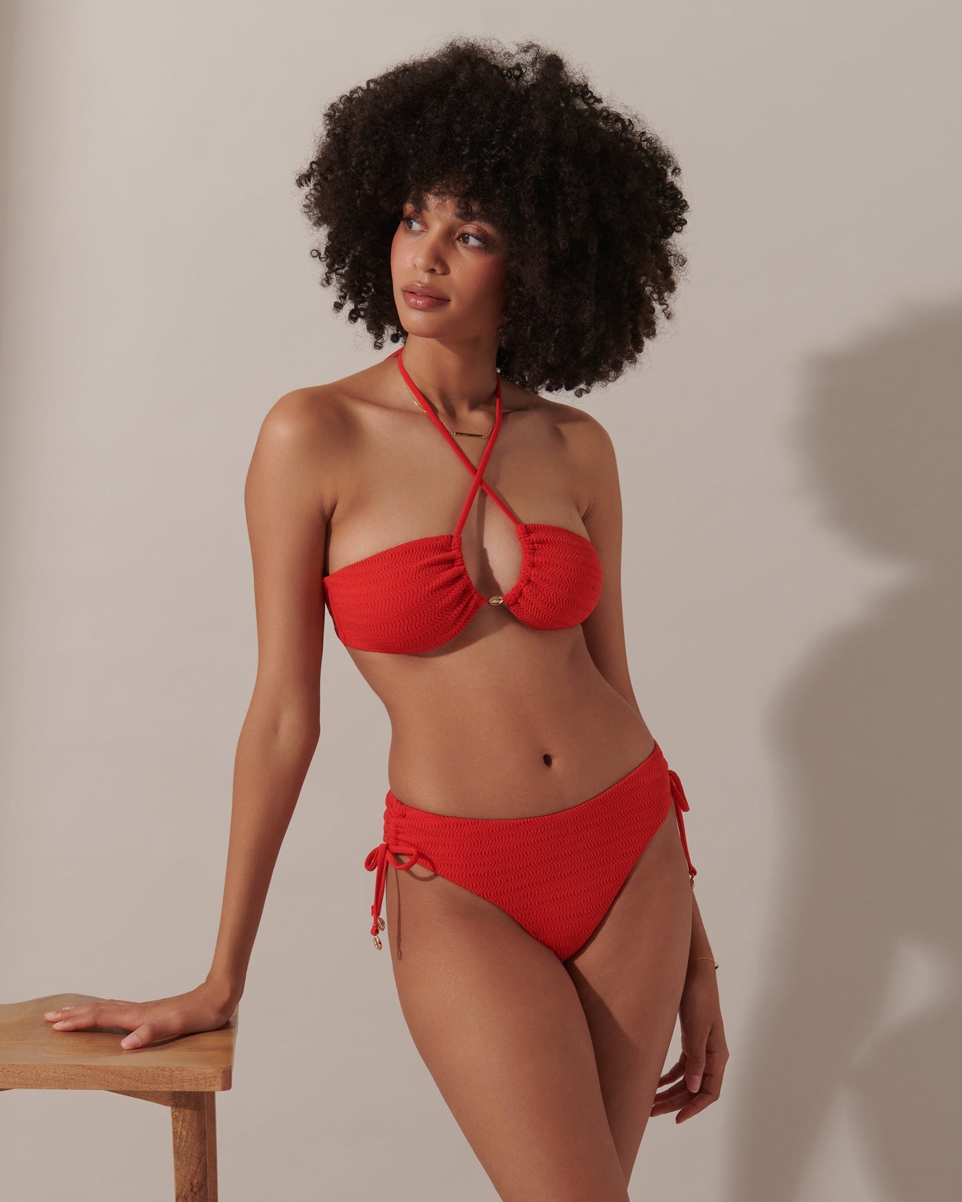 Shala High-Waist Bikini Brief Red