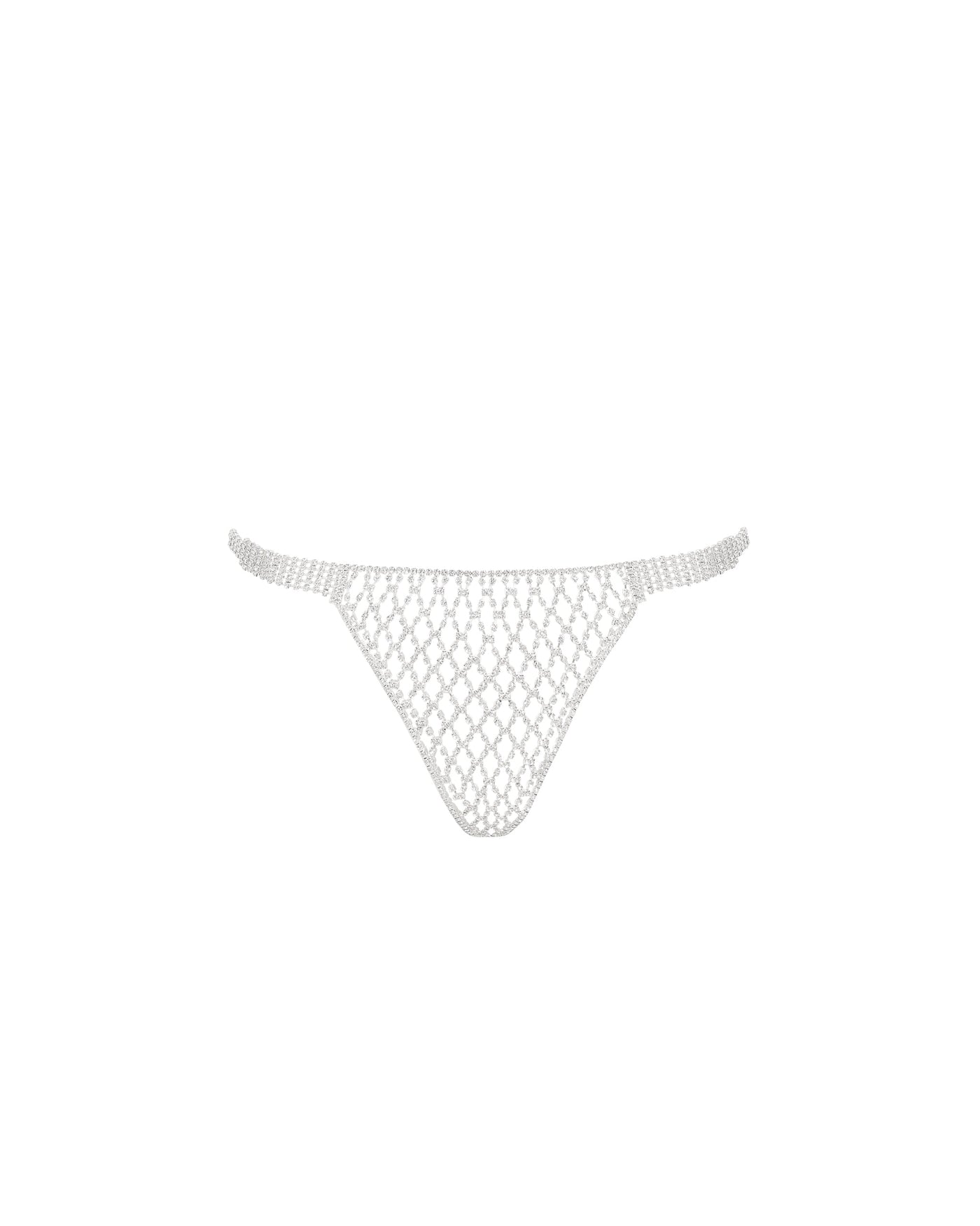 Elsa Diamond Lattice Thong Silver/Clear