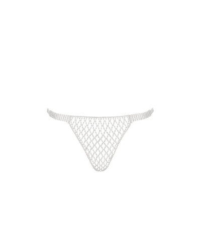 Elsa Diamond Lattice Thong Silver/Clear