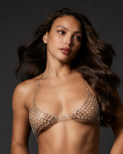 Marli Diamond Lattice Bra Gold