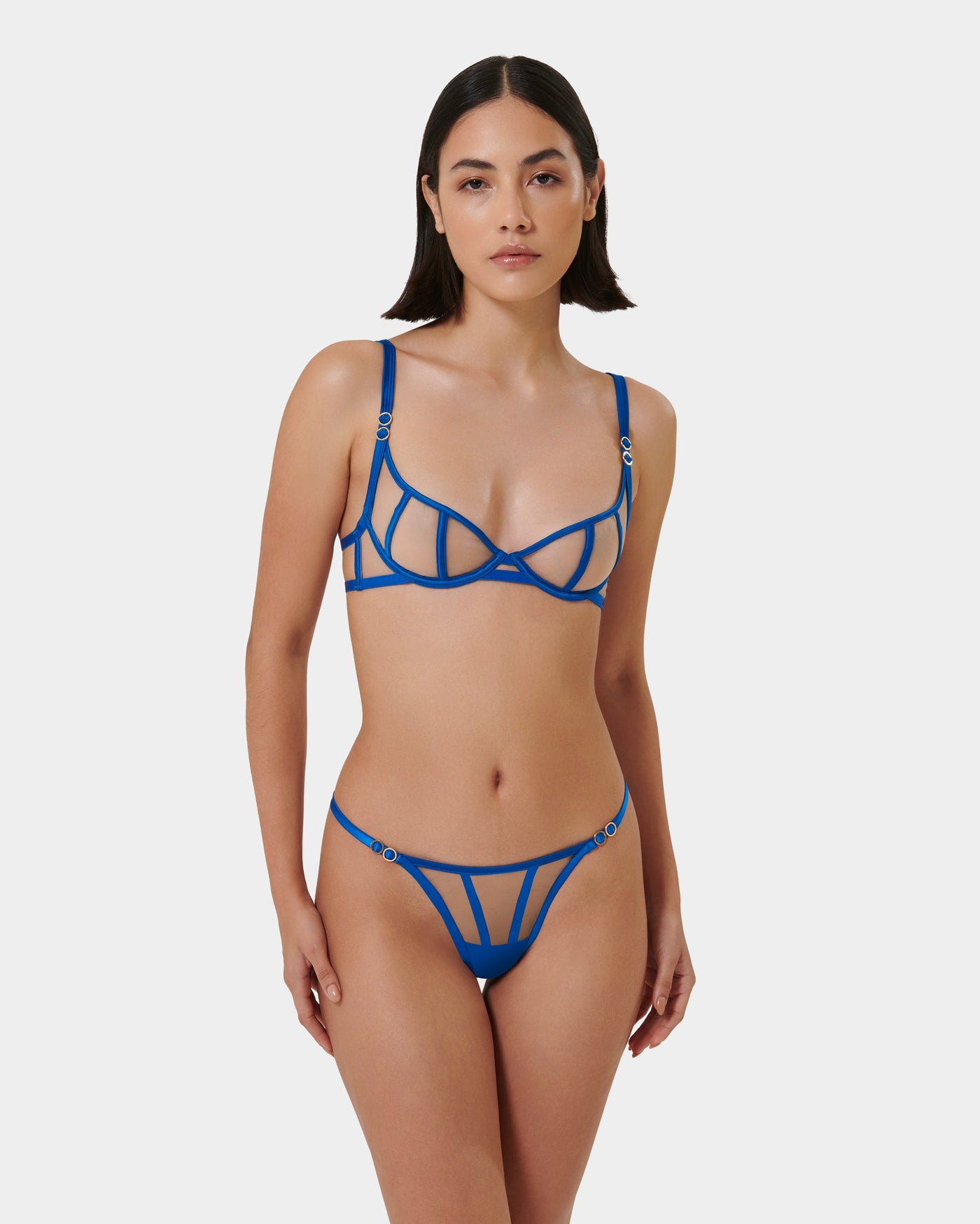 Etta Thong Egyptian Blue/Sheer
