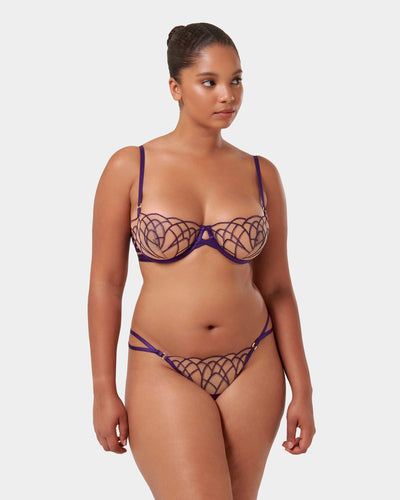 Beatrix Thong Acai Purple/Sheer