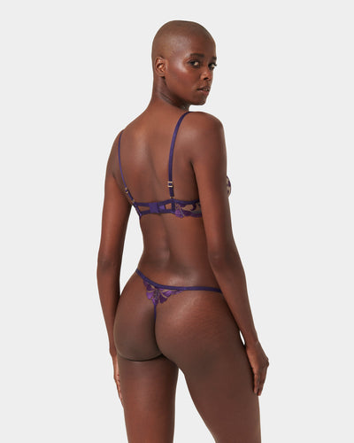 Leonora Thong Acai Purple/Sheer