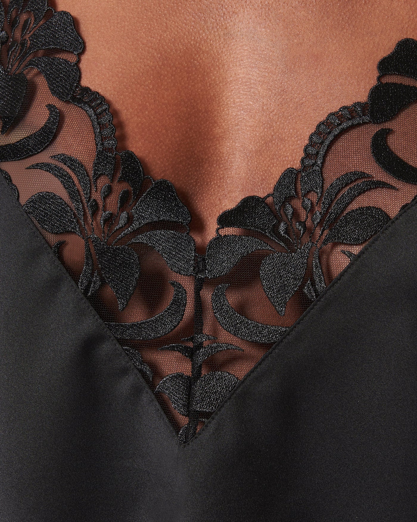 Leonora Luxury Satin Cami and Short Set Black