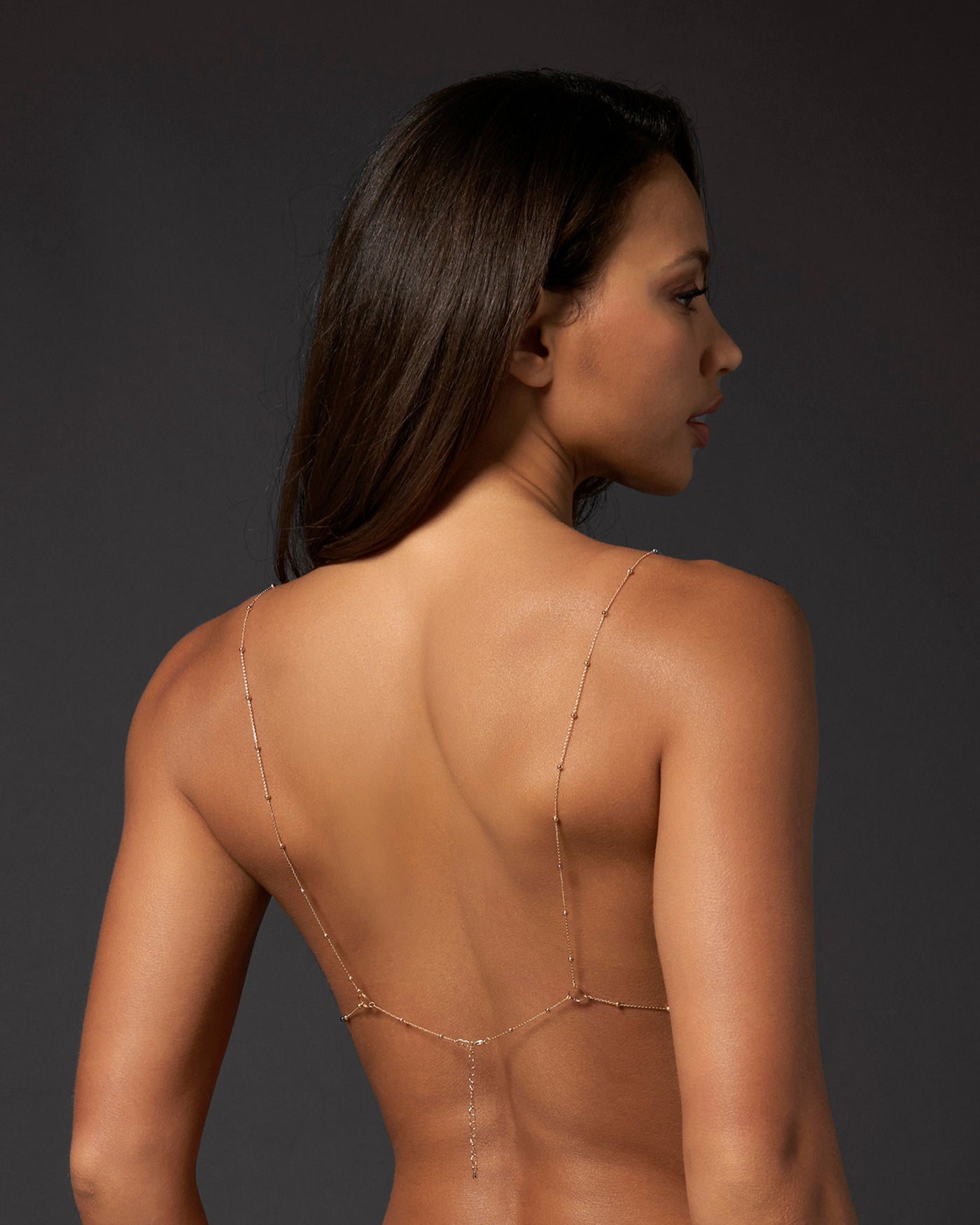 Frida Open Chain Bra Gold