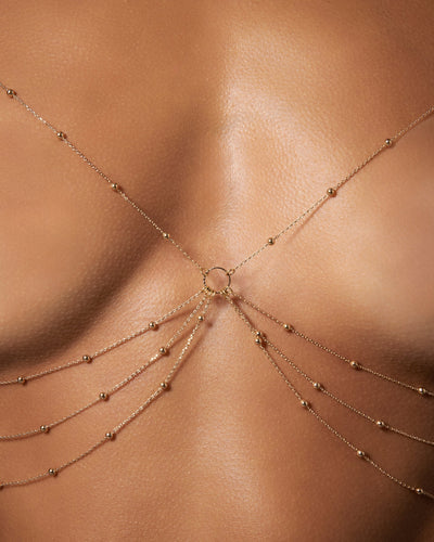 Frida Open Chain Bra Gold