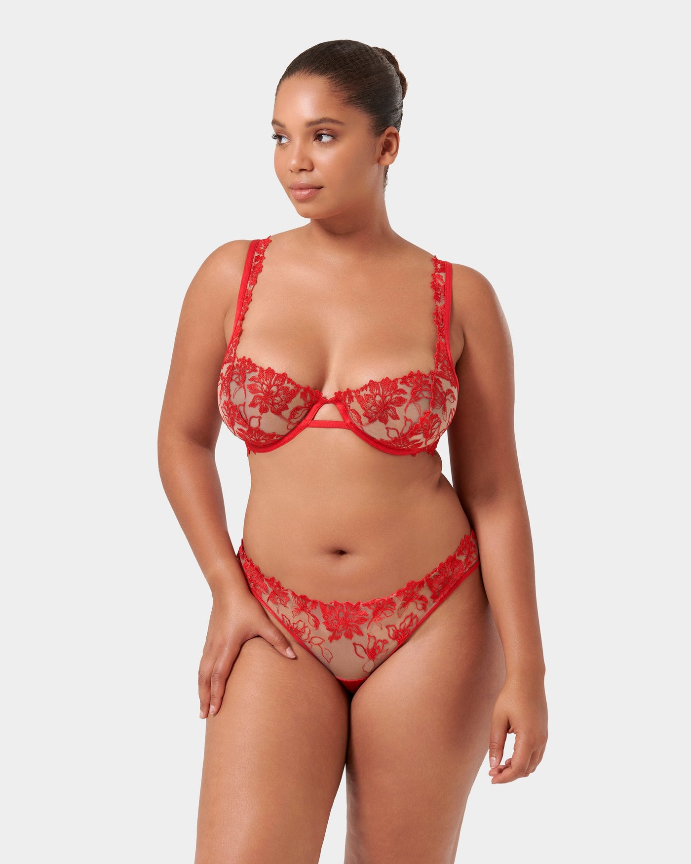 Samara Brief Red/Sheer