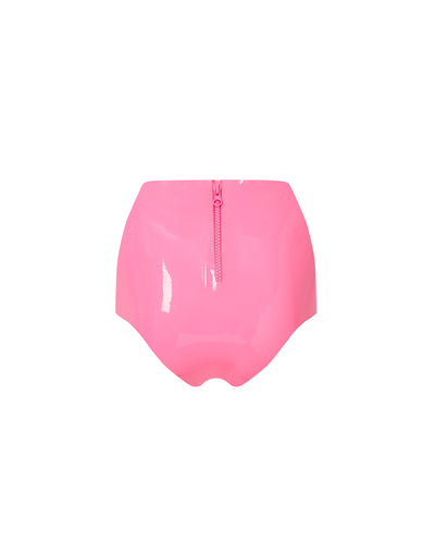 Latex High-waist Hot Pant Bubblegum Pink