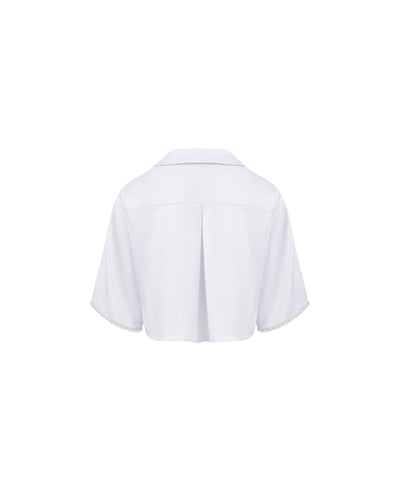 Pearl Luxury Satin Shirt White/Pearl