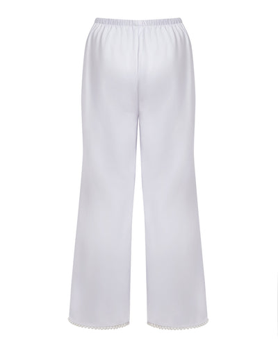 Pearl Luxury Satin Trousers White/Pearl
