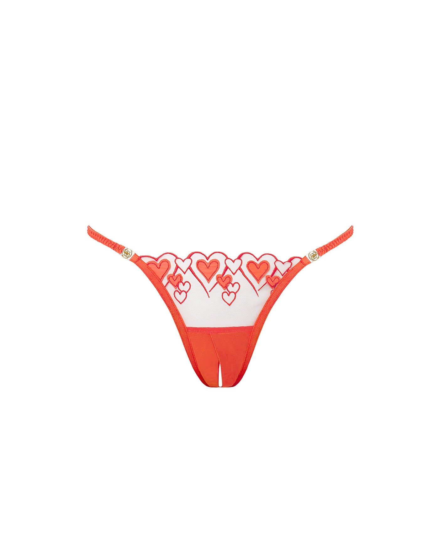 Harlow Open Brief Hot Coral/Sheer