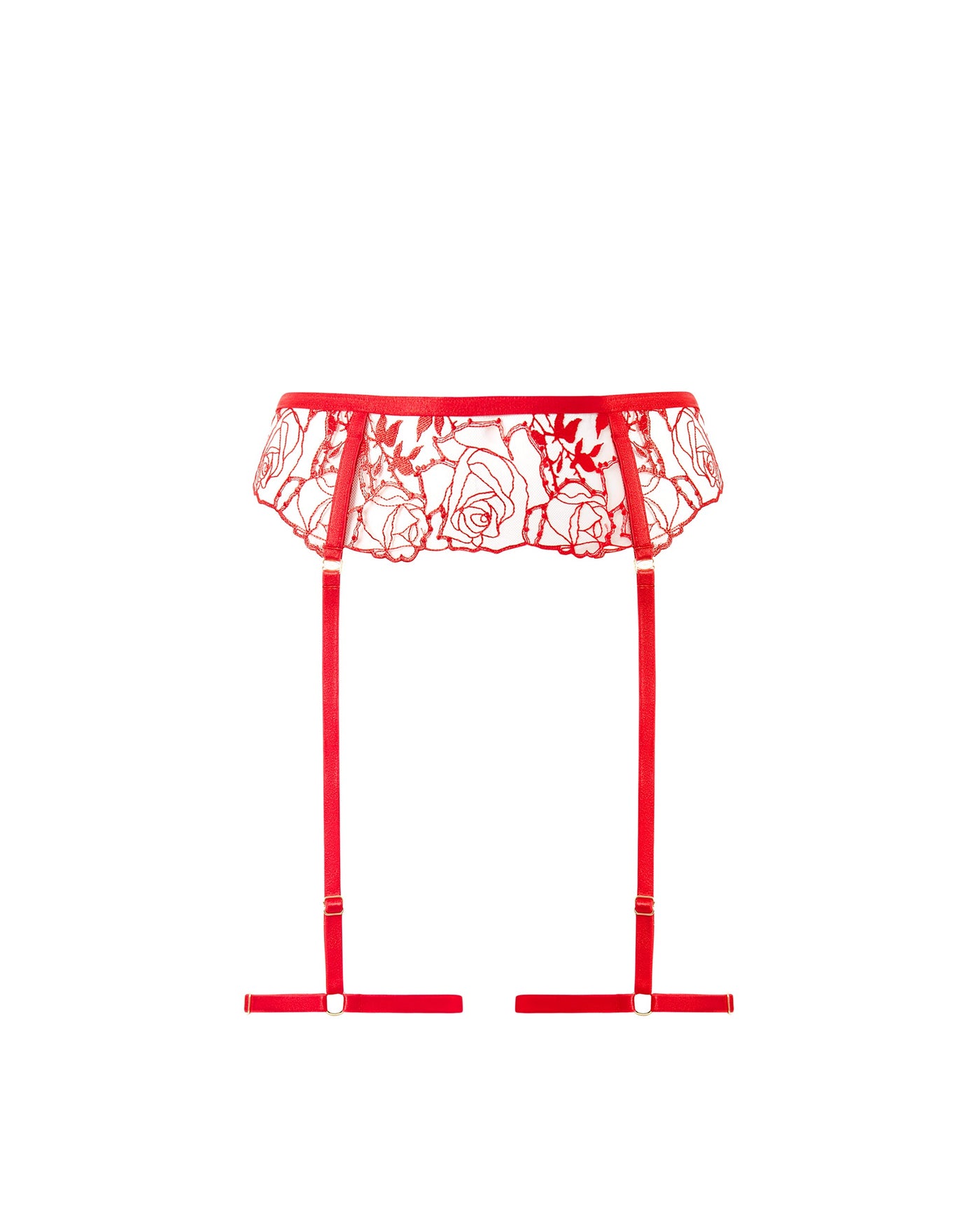 Rosalie Thigh Harness Red/Sheer