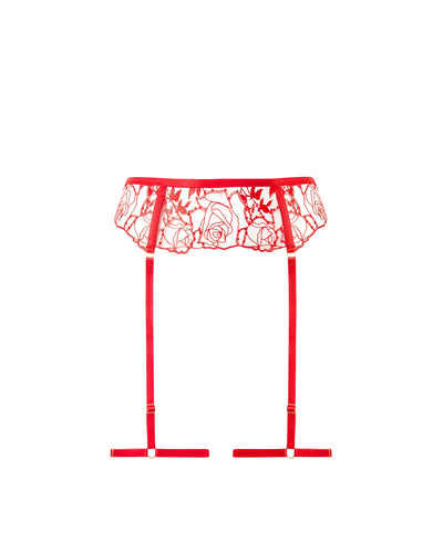 Rosalie Thigh Harness Red/Sheer