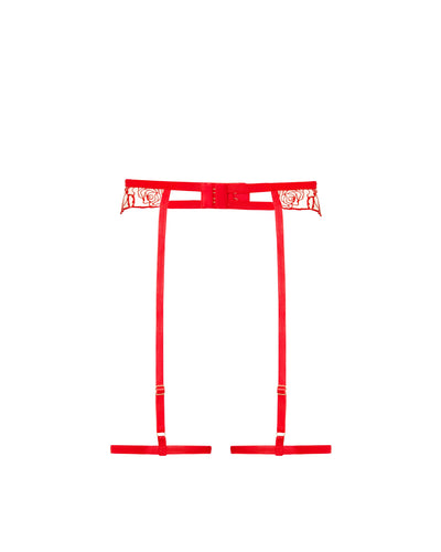 Rosalie Thigh Harness Red/Sheer