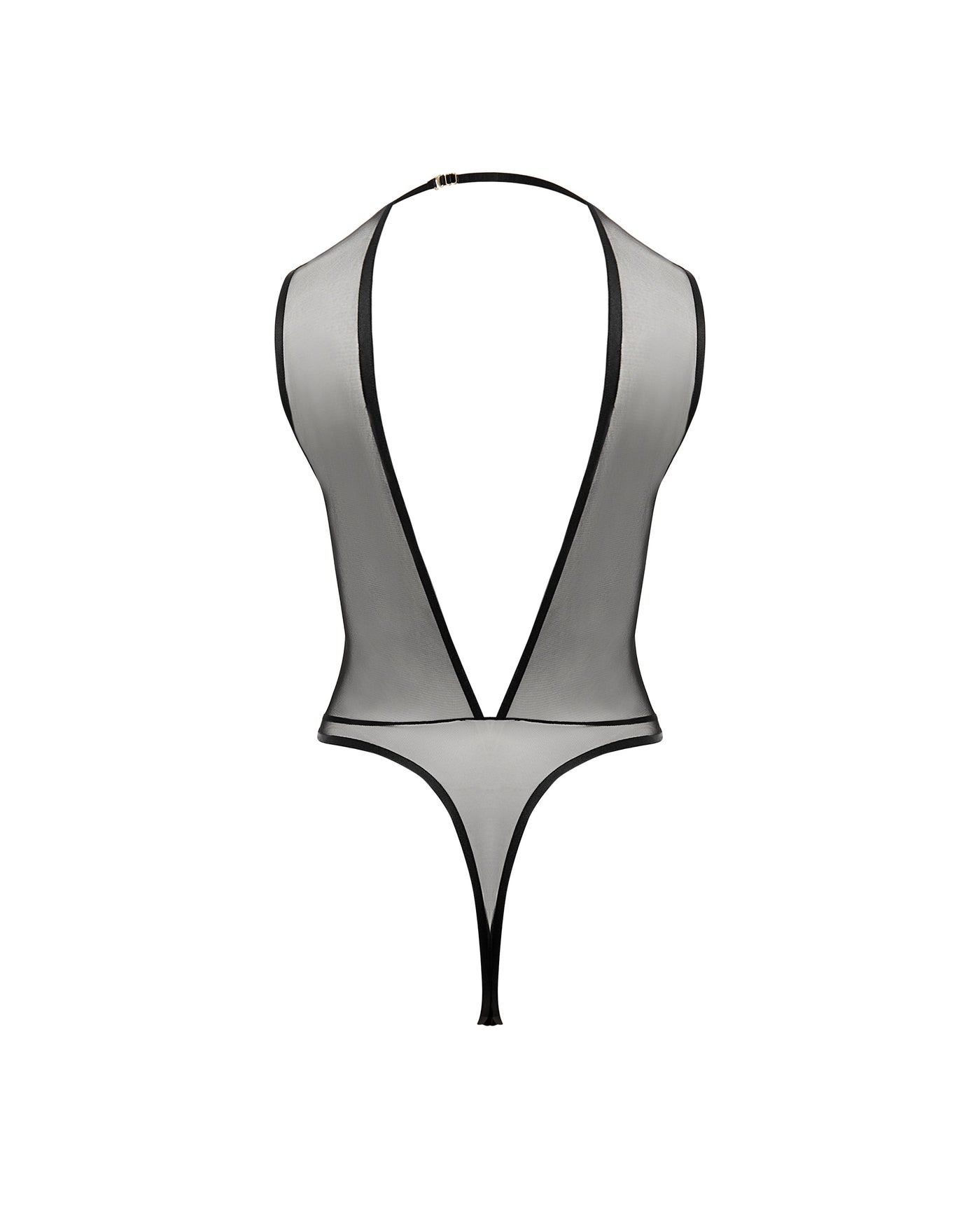 Safiya Embroidered Sheer Bodysuit Black