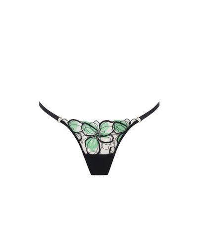 Odette Thong Black/Summer Green