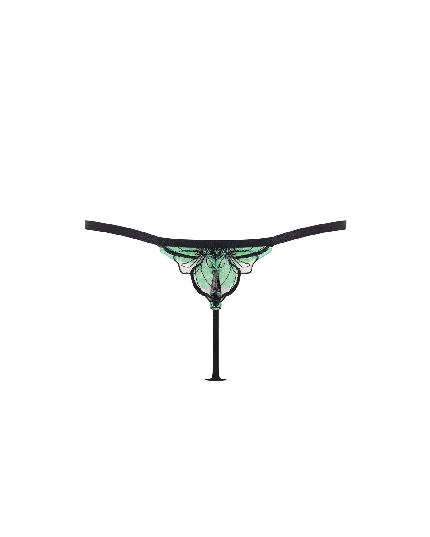 Odette Thong Black/Summer Green