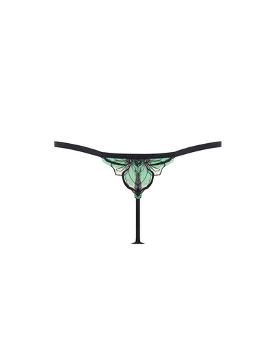 Odette Thong Black/Summer Green