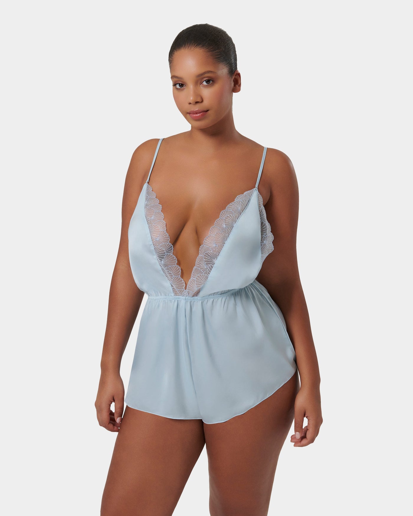 Vermont Luxury Satin Teddy Ice Water Blue