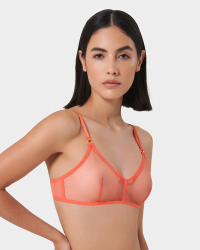 Naomi Mesh Bralette Coral