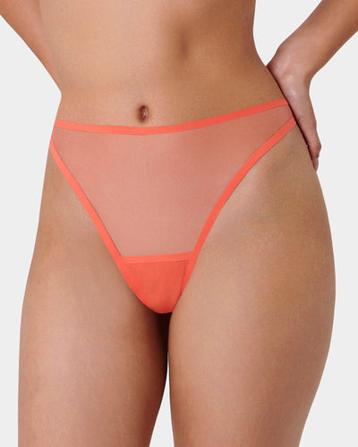 Naomi High-waist Thong Hot Coral