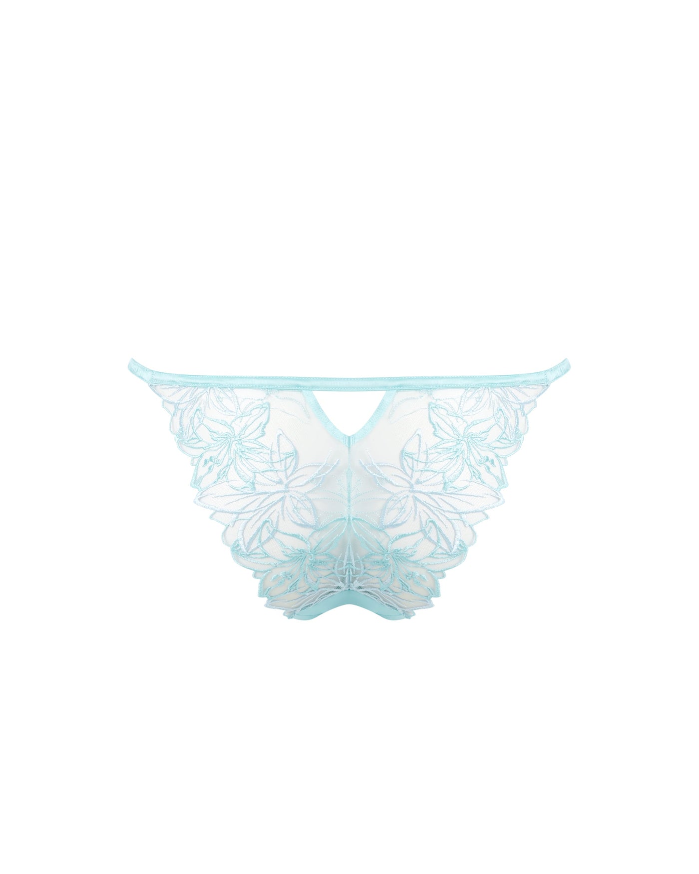 Lilly Floral Embroidered Brief Blue