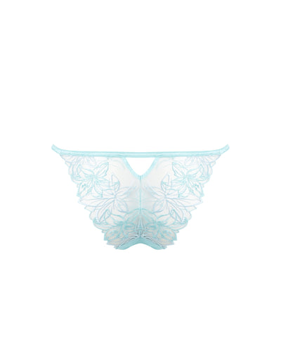 Lilly Floral Embroidered Brief Blue
