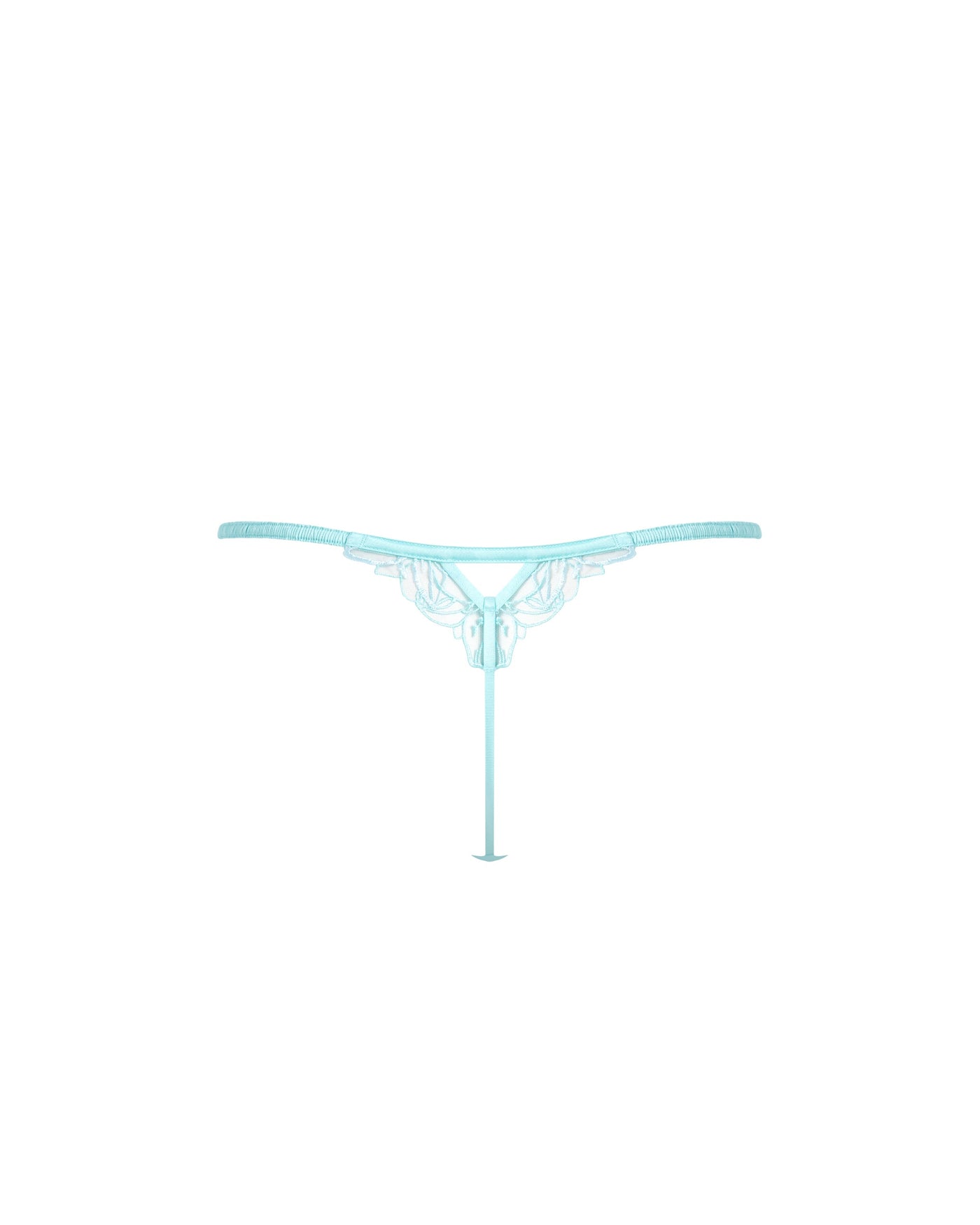 Lilly Floral Embroidered Thong Blue
