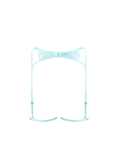 Lilly Embroidered Thigh Harness Blue