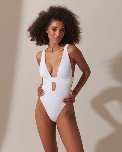 Lucerne Plunge Swimsuit White