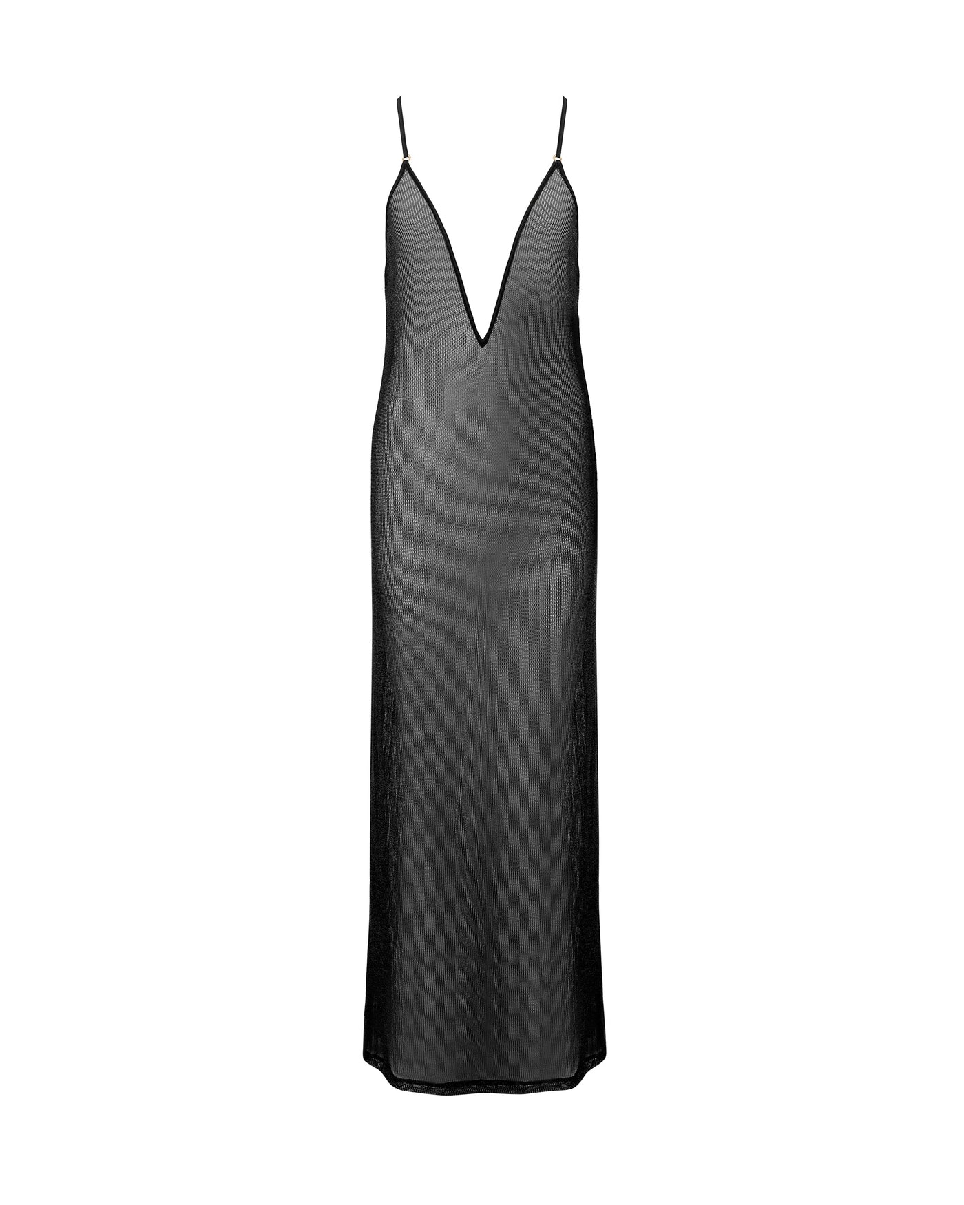 Marlowe Long Chemise Black Metallic