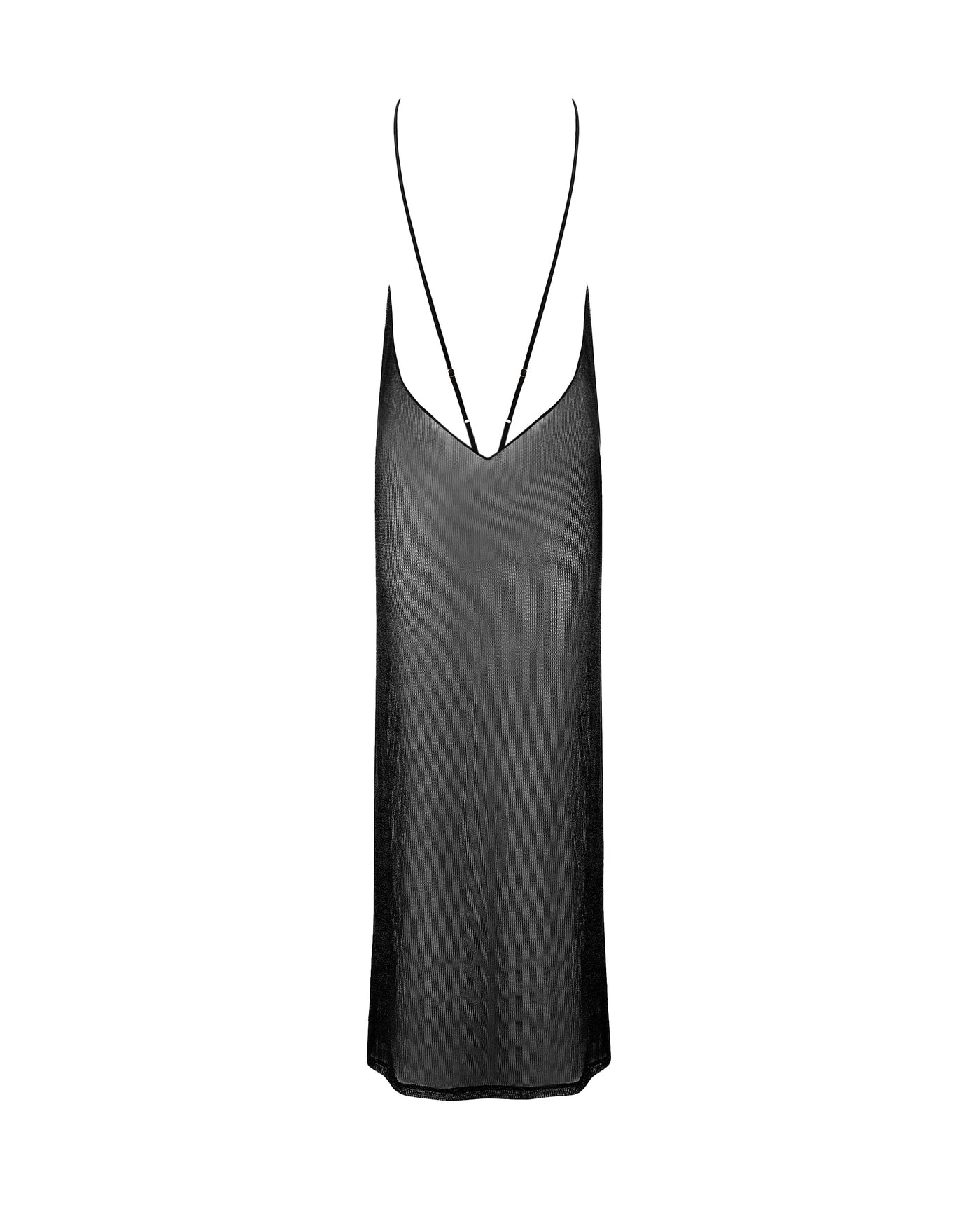 Marlowe Long Chemise Black Metallic