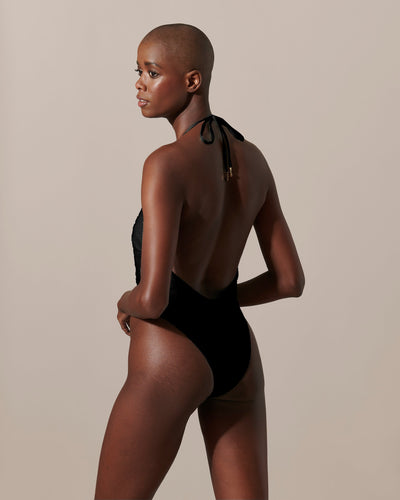 Orta Plunge Swimsuit Black