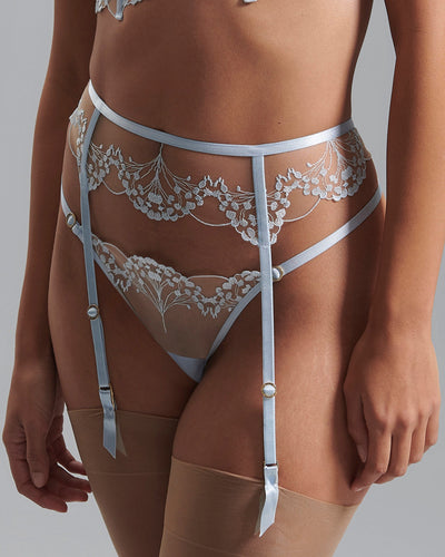 Marisa Suspender Ice Water Blue/Sheer