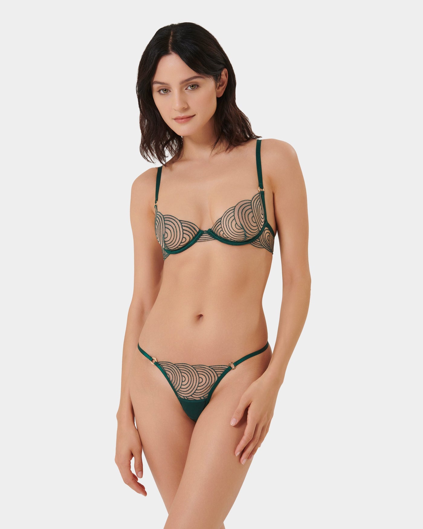 Set: Aster Botanical Garden Green/Sheer