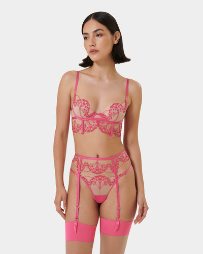 Set: Marisa Fuchsia Pink/Sheer