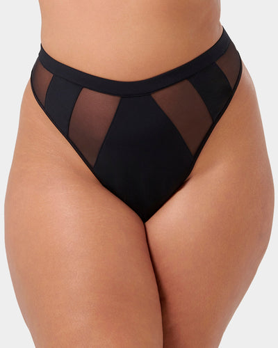 Orla High-waist Thong Black