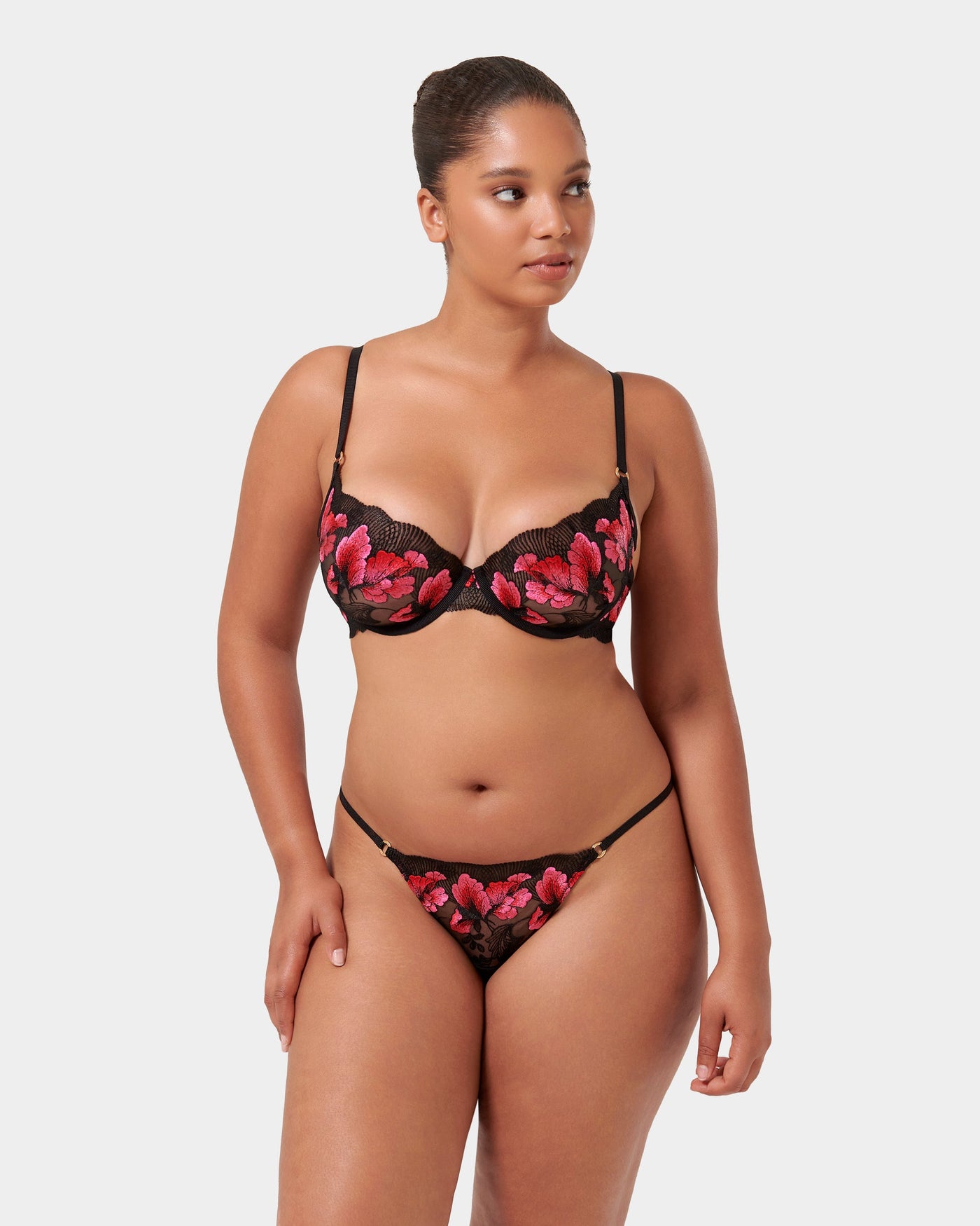 Set: Vivienne Fuchsia Pink/Red/Black